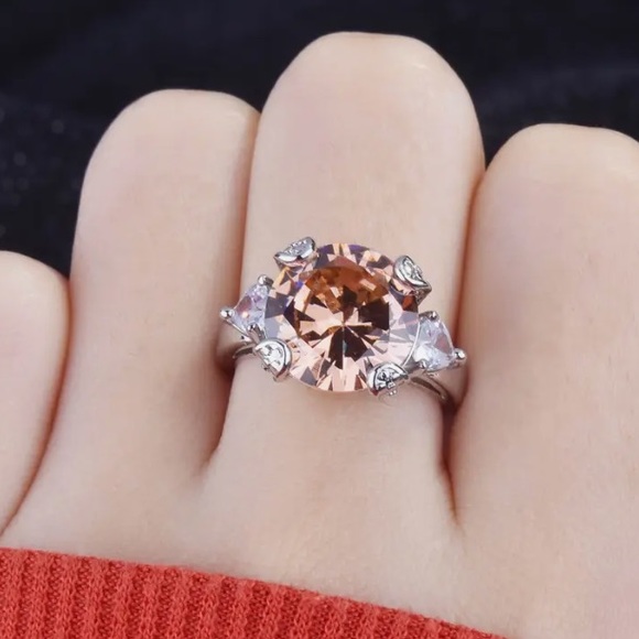 - Morganite & 14k White Gold Vermeil Size 6 - Picture 6 of 6